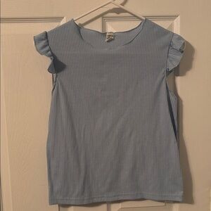 Light Blue flutter sleeve top Sz 13-14Y